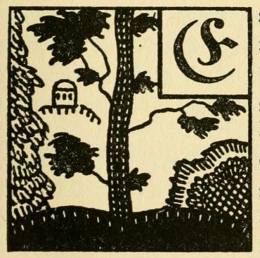 black illustration of forest on beige paper