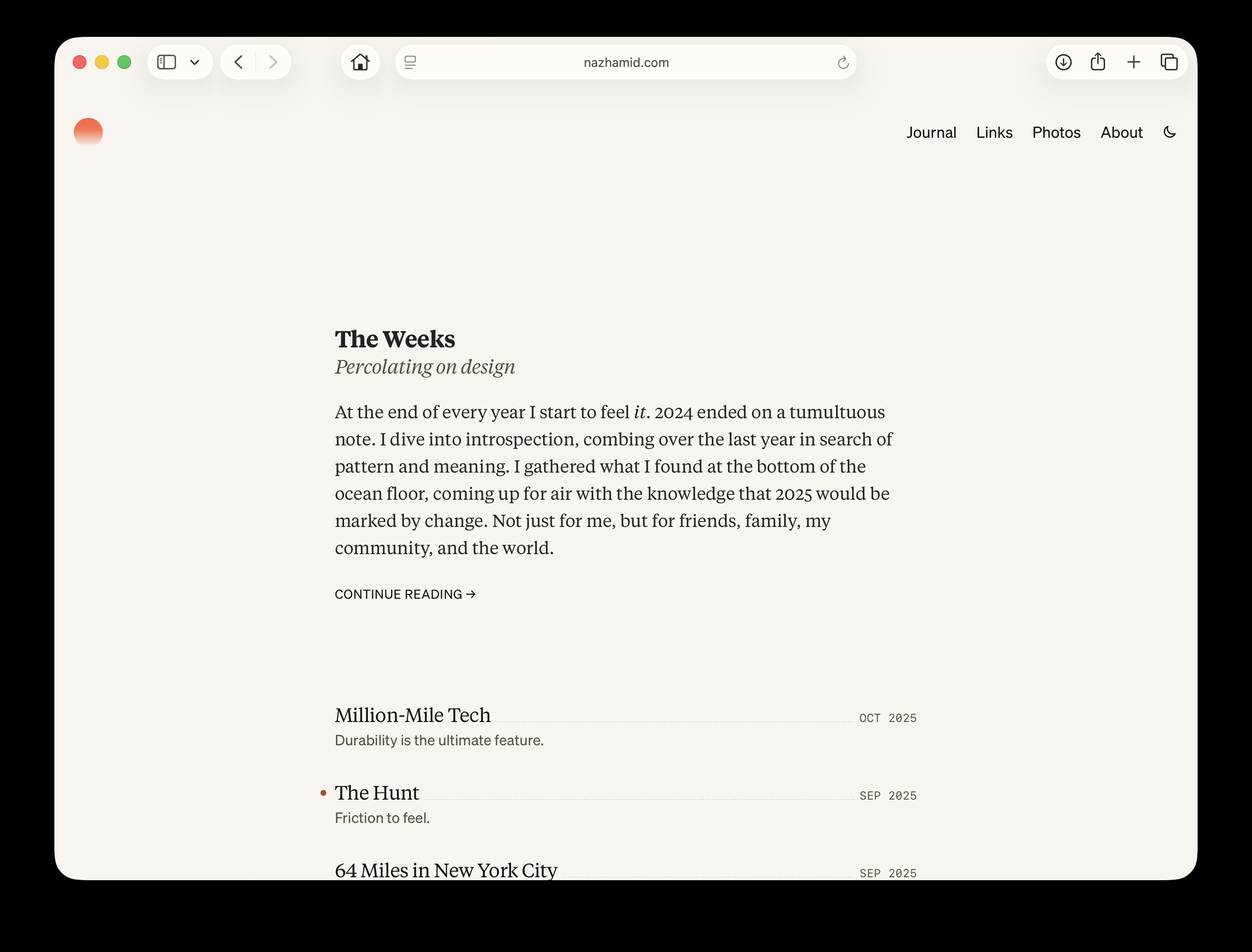 minimal website with black text on beige