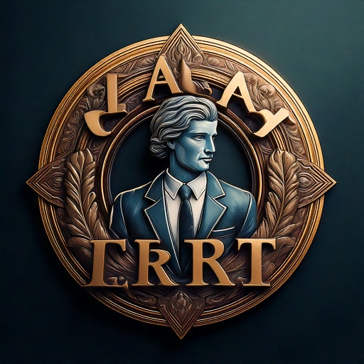 highly detailed metal badge that shows a lawyer and some bad script